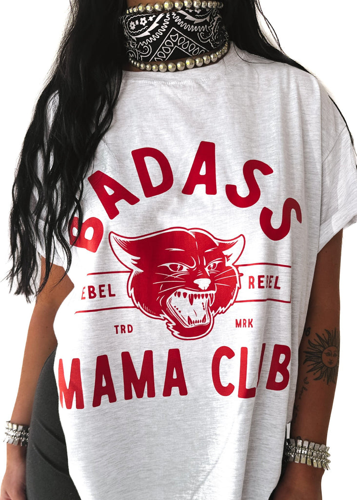 pebby forevee Side Slit Tee BADASS MAMA CLUB SIDE SLIT TEE