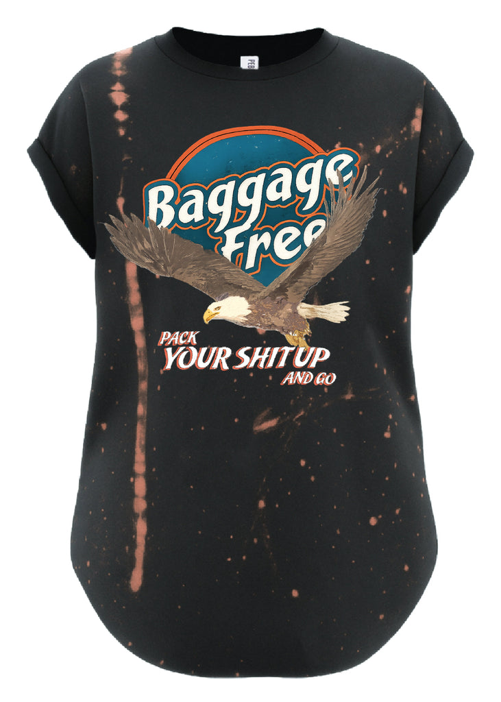 pebby forevee Side Slit Tee BAGGAGE FREE BLEACHED OUT SIDE SLIT TEE