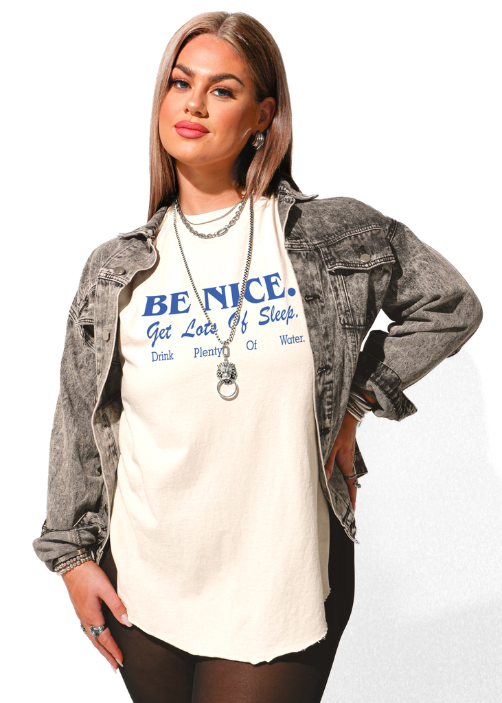 pebby forevee Side Slit Tee BE NICE, GET LOTS OF SLEEP SIDE SLIT TEE