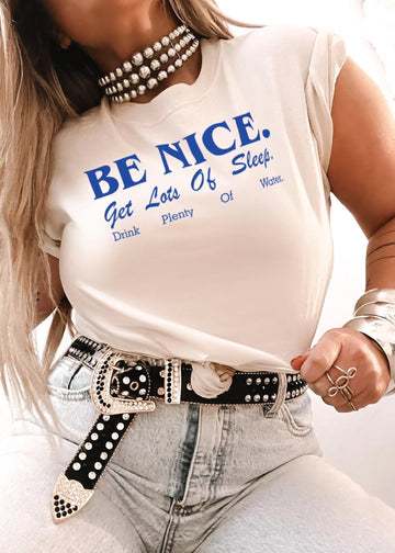 pebby forevee Side Slit Tee BE NICE, GET LOTS OF SLEEP SIDE SLIT TEE