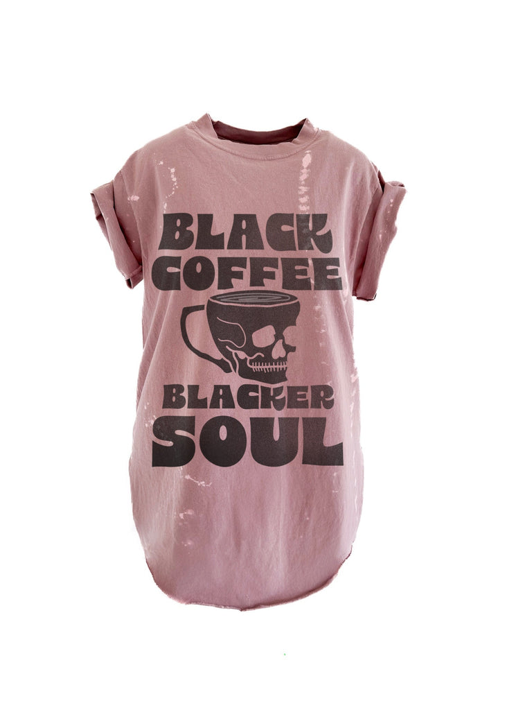 Pebby Forevee Side Slit Tee BLACK COFFEE BLACKER SOUL SIDE SLIT TEE