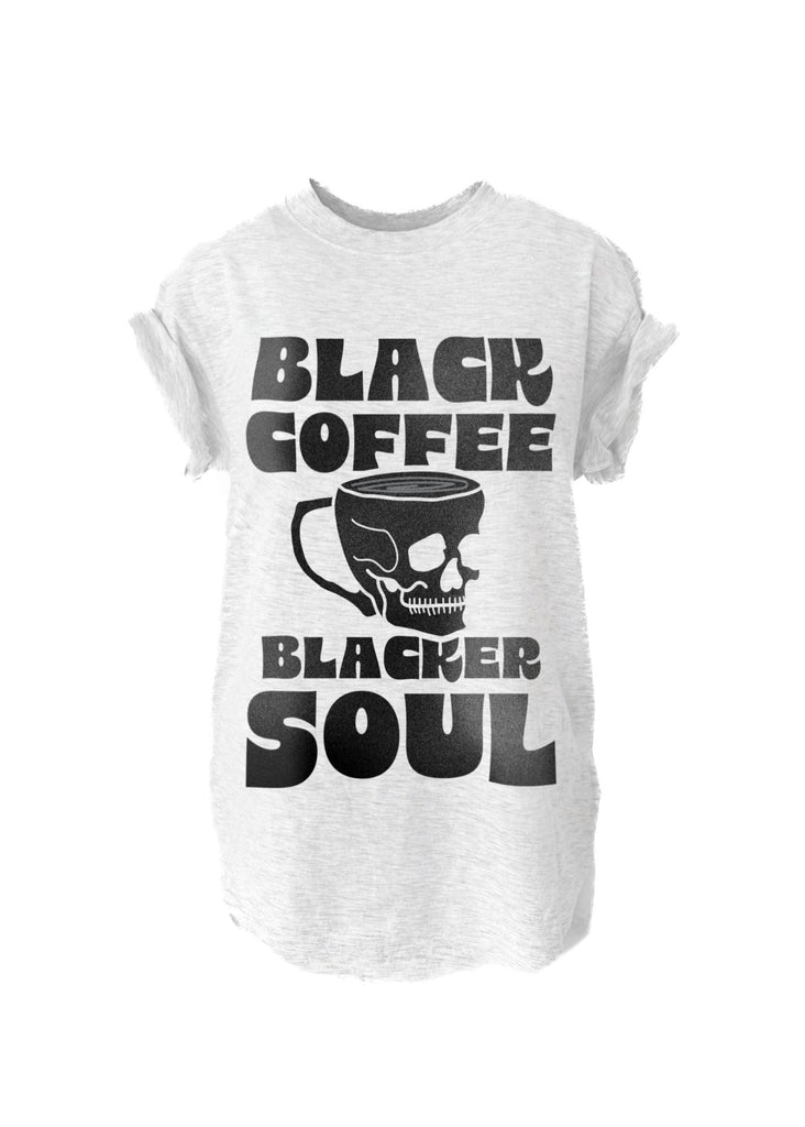 pebby forevee Side Slit Tee BLACK COFFEE BLACKER SOUL SIDE SLIT TEE