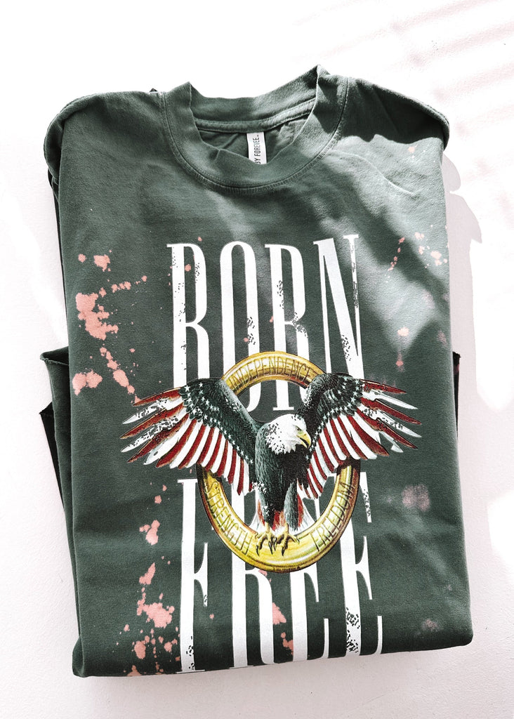 pebby forevee Side Slit Tee BORN FREE EAGLE BLEACHED OUT SIDE SLIT TEE