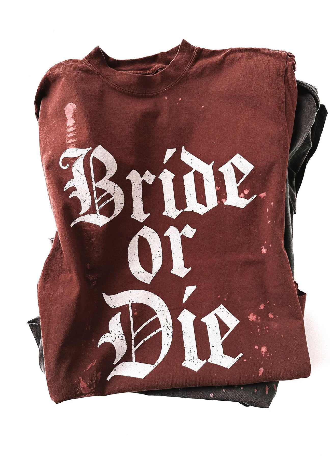 pebby forevee Side Slit Tee BRIDE OR DIE BLEACHED OUT SIDE SLIT TEE