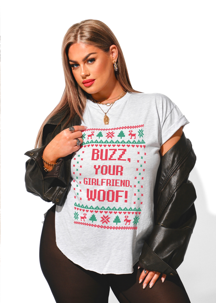 pebby forevee Side Slit Tee BUZZ, YOUR GIRLFRIEND, WOOF! SIDE SLIT TEE