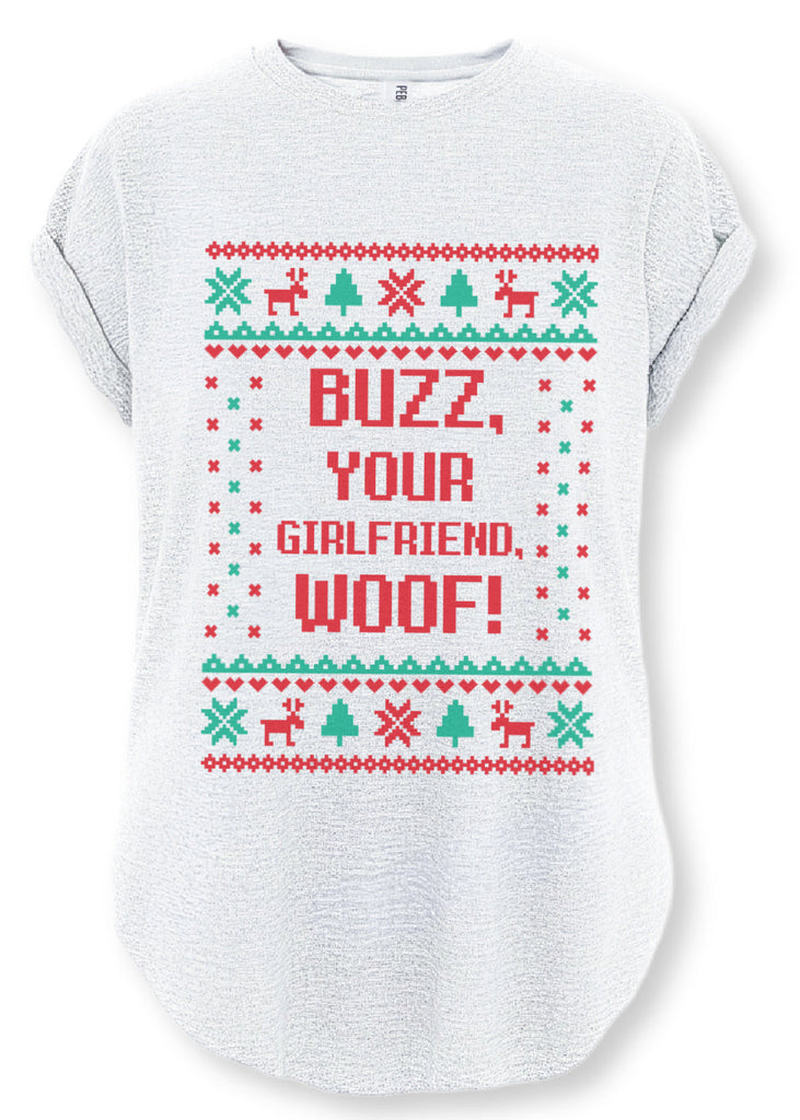 pebby forevee Side Slit Tee BUZZ, YOUR GIRLFRIEND, WOOF! SIDE SLIT TEE