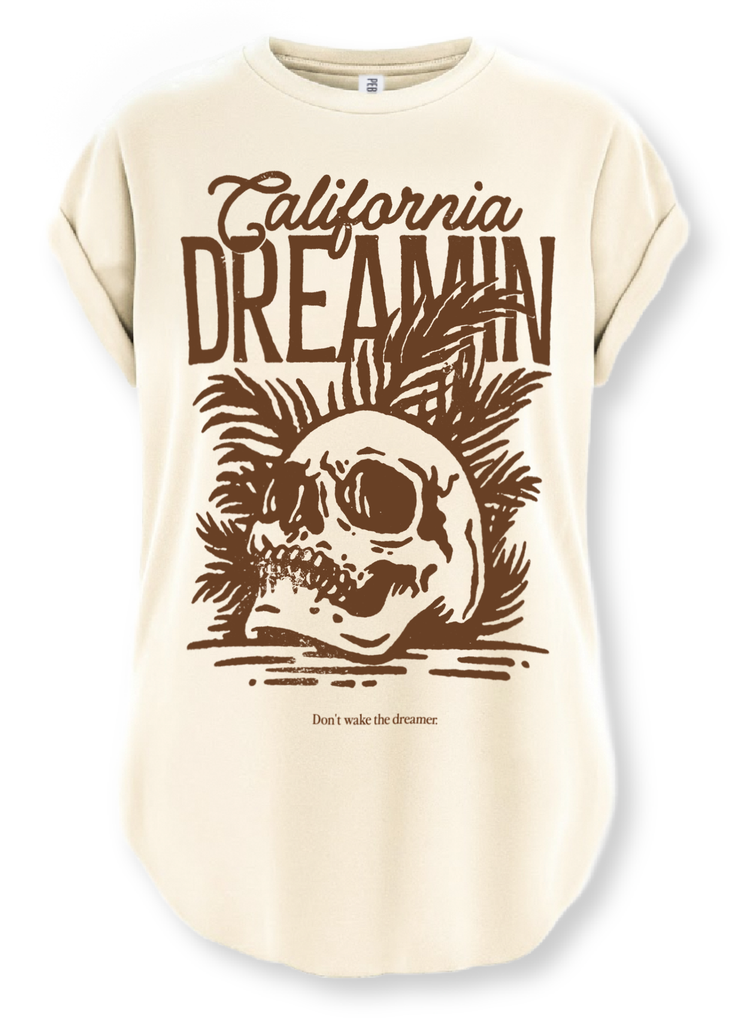 pebby forevee Side Slit Tee CALIFORNIA DREAMIN SIDE SLIT TEE