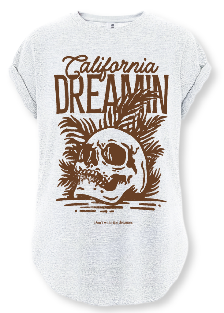 pebby forevee Side Slit Tee CALIFORNIA DREAMIN SIDE SLIT TEE