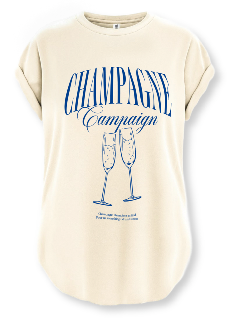 pebby forevee Side Slit Tee CHAMPAGNE CAMPAIGN SIDE SLIT TEE