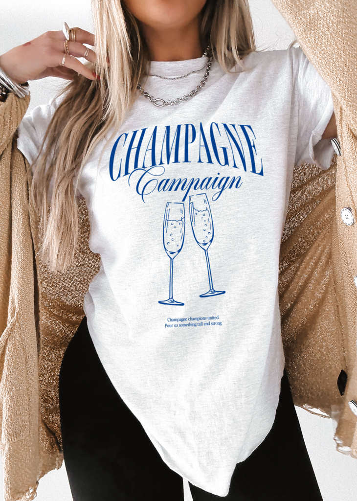 pebby forevee Side Slit Tee CHAMPAGNE CAMPAIGN SIDE SLIT TEE