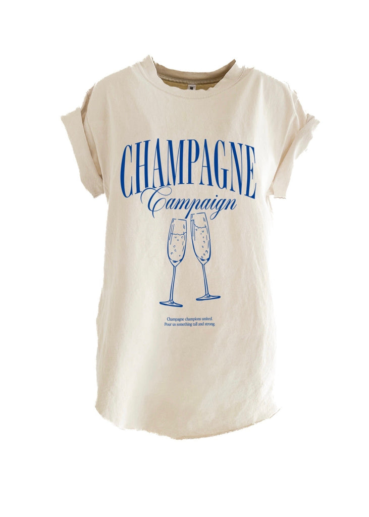 pebby forevee Side Slit Tee CHAMPAGNE CAMPAIGN SIDE SLIT TEE