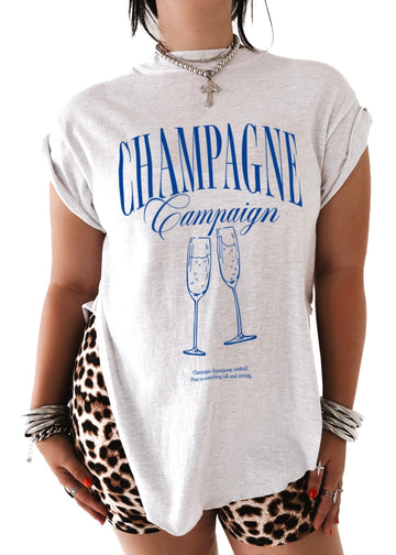 pebby forevee Side Slit Tee CHAMPAGNE CAMPAIGN SIDE SLIT TEE