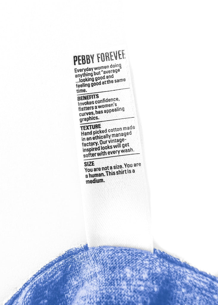 pebby forevee Side Slit Tee CLUB DELULU (WHITE) BLEACHED OUT SIDE SLIT TEE