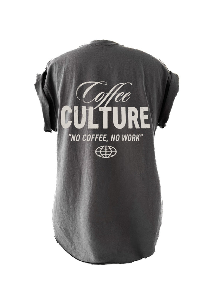 pebby forevee Side Slit Tee COFFEE CULTURE SIDE SLIT TEE