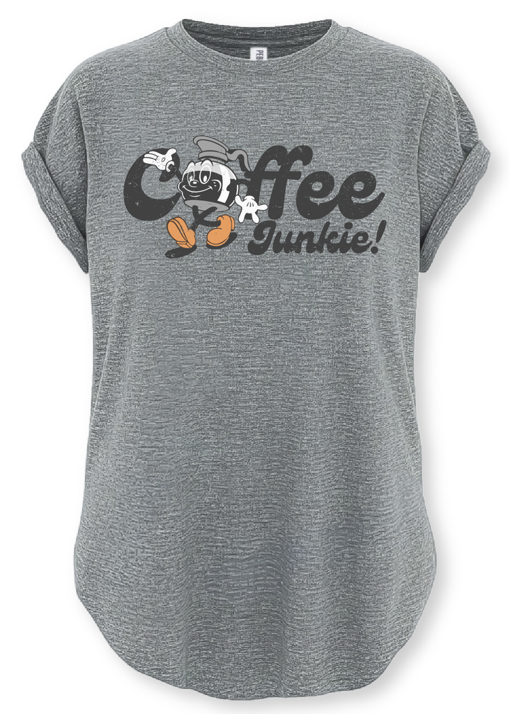 pebby forevee Side Slit Tee COFFEE JUNKIE SIDE SLIT TEE