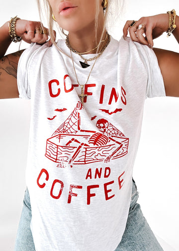 pebby forevee Side Slit Tee COFFINS AND COFFEE SIDE SLIT TEE