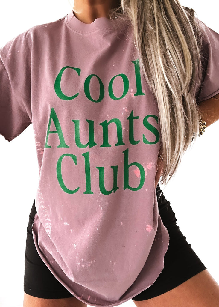 pebby forevee Side Slit Tee COOL AUNTS CLUB BLEACHED OUT SIDE SLIT TEE