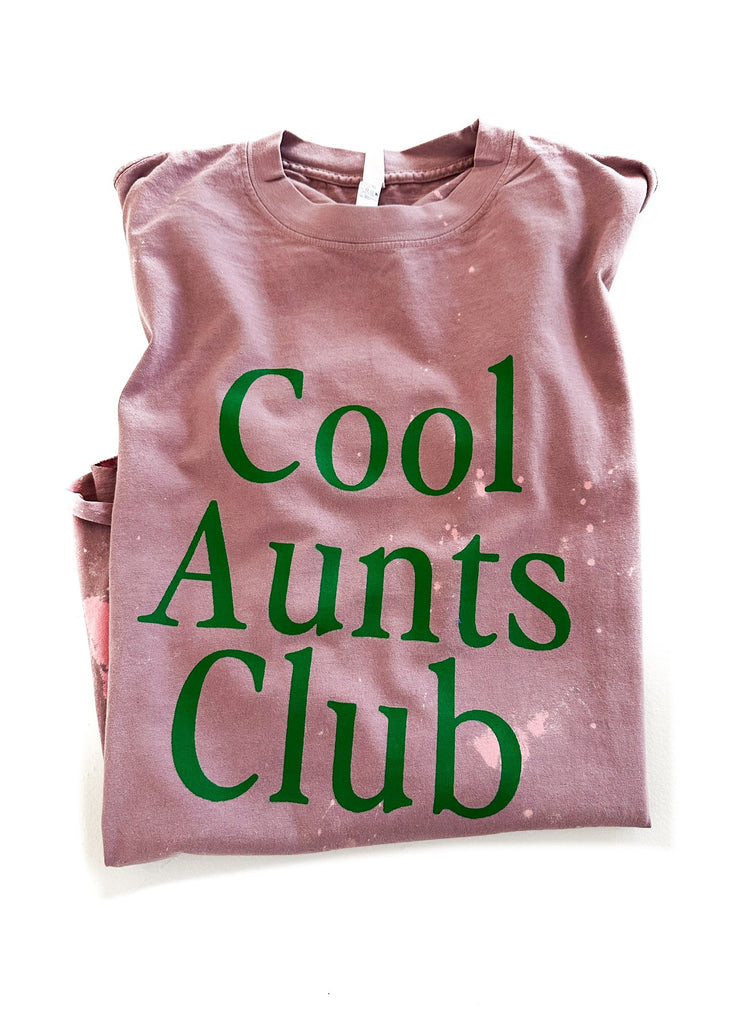 pebby forevee Side Slit Tee COOL AUNTS CLUB BLEACHED OUT SIDE SLIT TEE