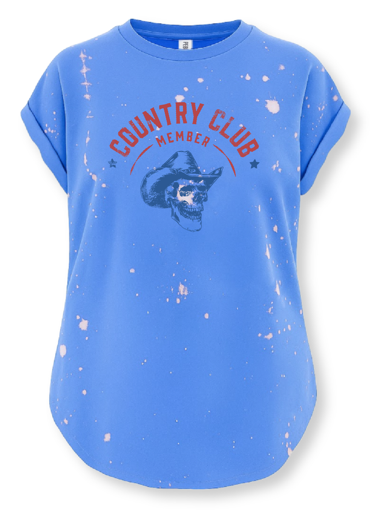 pebby forevee Side Slit Tee COUNTRY CLUB BLEACHED OUT SIDE SLIT TEE