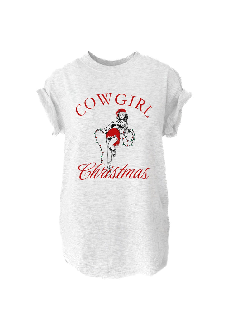 pebby forevee Side Slit Tee COWGIRL CHRISTMAS SIDE SLIT TEE