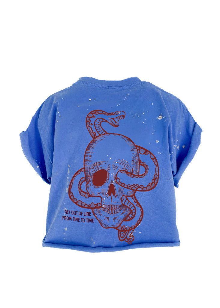 pebby forevee Side Slit Tee CROPPED ALL WE HAVE IS NOW BLEACHED OUT GRAPHIC TEE