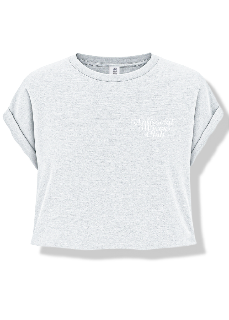 pebby forevee Side Slit Tee CROPPED ANTISOCIAL WIVES CLUB GRAPHIC TEE