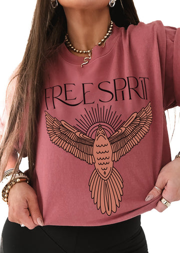pebby forevee Side Slit Tee CROPPED BOHEMIAN SPIRIT GRAPHIC TEE