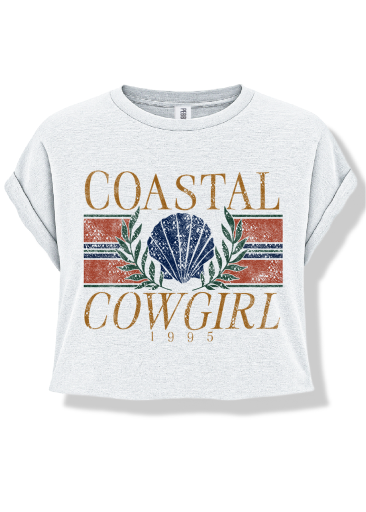 pebby forevee Side Slit Tee CROPPED COASTAL COWGIRL GRAPHIC TEE