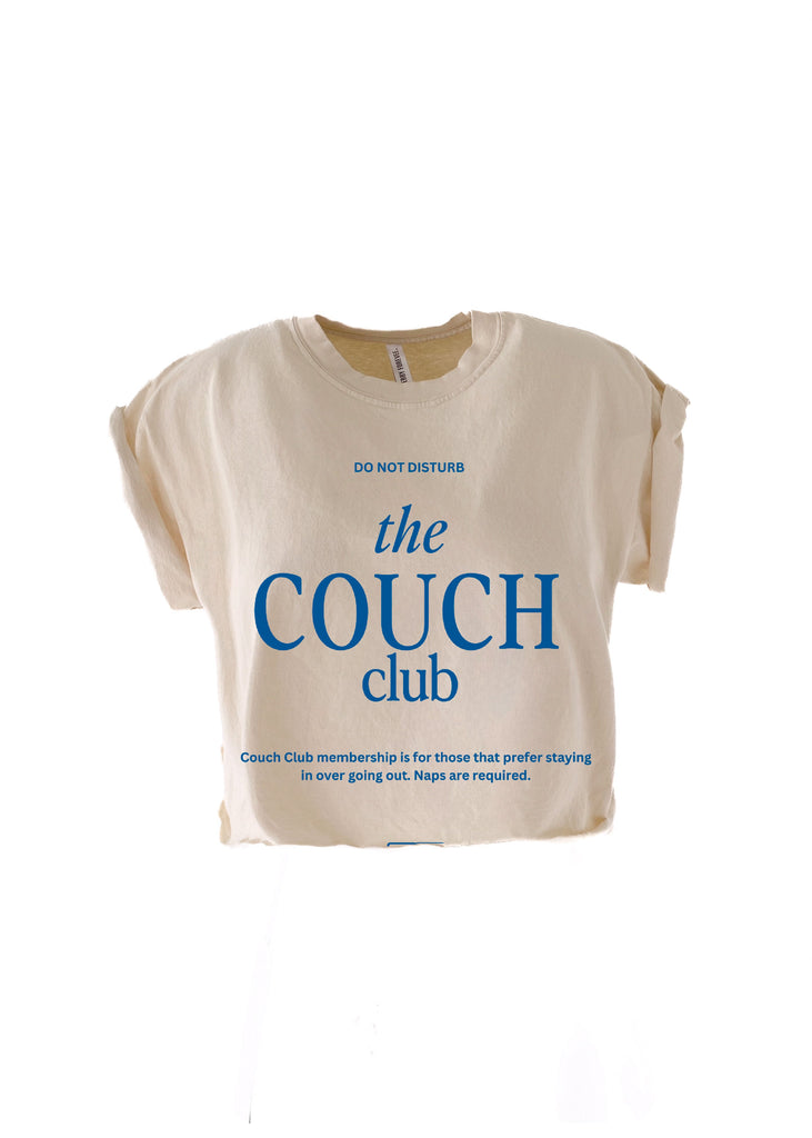 pebby forevee Side Slit Tee CROPPED COUCH CLUB GRAPHIC TEE