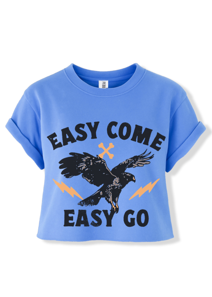 pebby forevee Side Slit Tee CROPPED EASY COME EASY GO GRAPHIC TEE