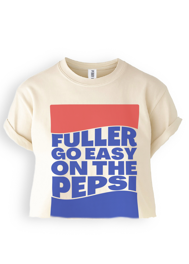pebby forevee Side Slit Tee CROPPED EASY ON THE PEPSI GRAPHIC TEE