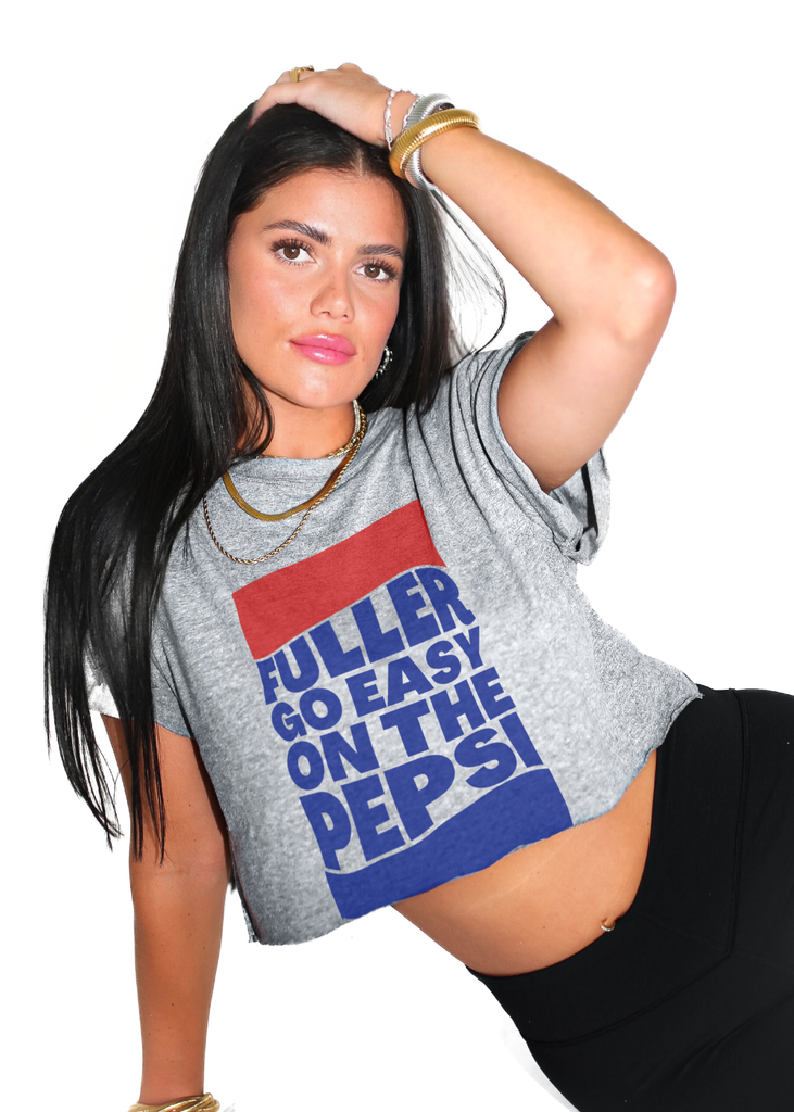 pebby forevee Side Slit Tee CROPPED EASY ON THE PEPSI GRAPHIC TEE