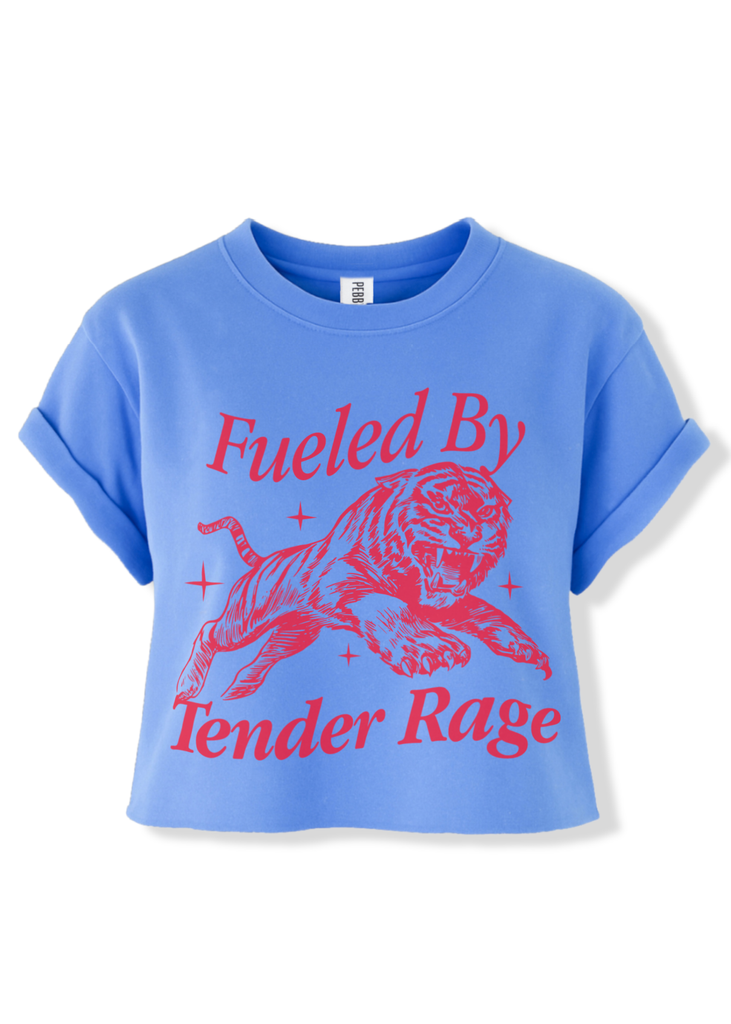 pebby forevee Side Slit Tee CROPPED FUELED BY TENDER RAGE GRAPHIC TEE