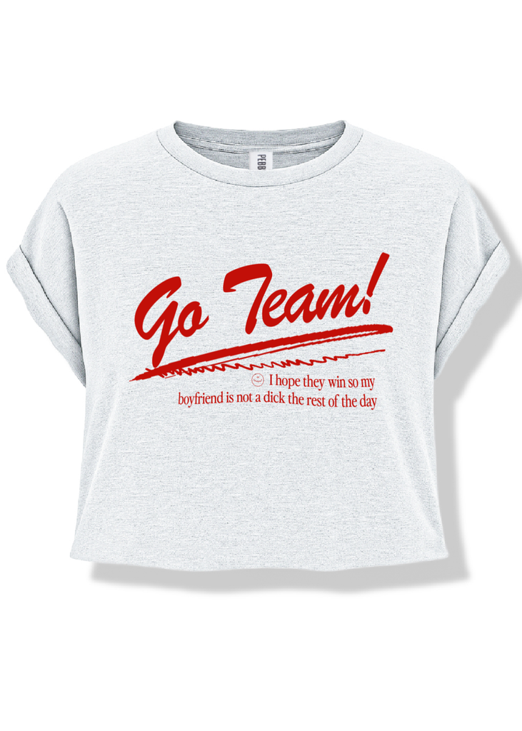 pebby forevee Side Slit Tee CROPPED GO TEAM (BOYFRIEND) GRAPHIC TEE