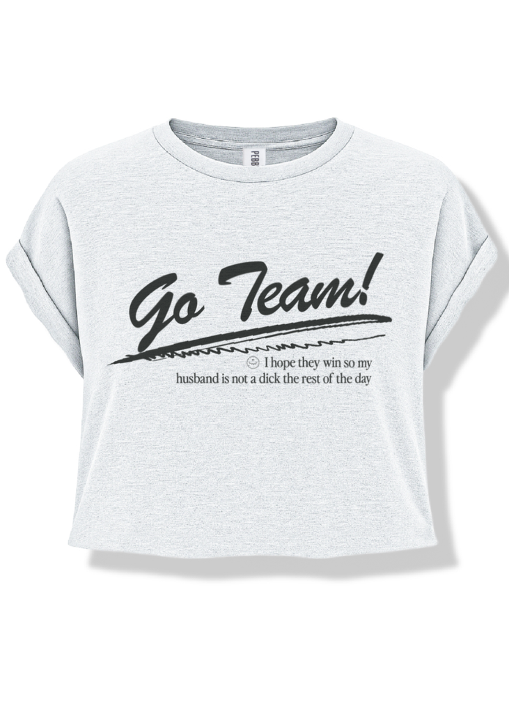 pebby forevee Side Slit Tee CROPPED GO TEAM (HUSBAND) GRAPHIC TEE