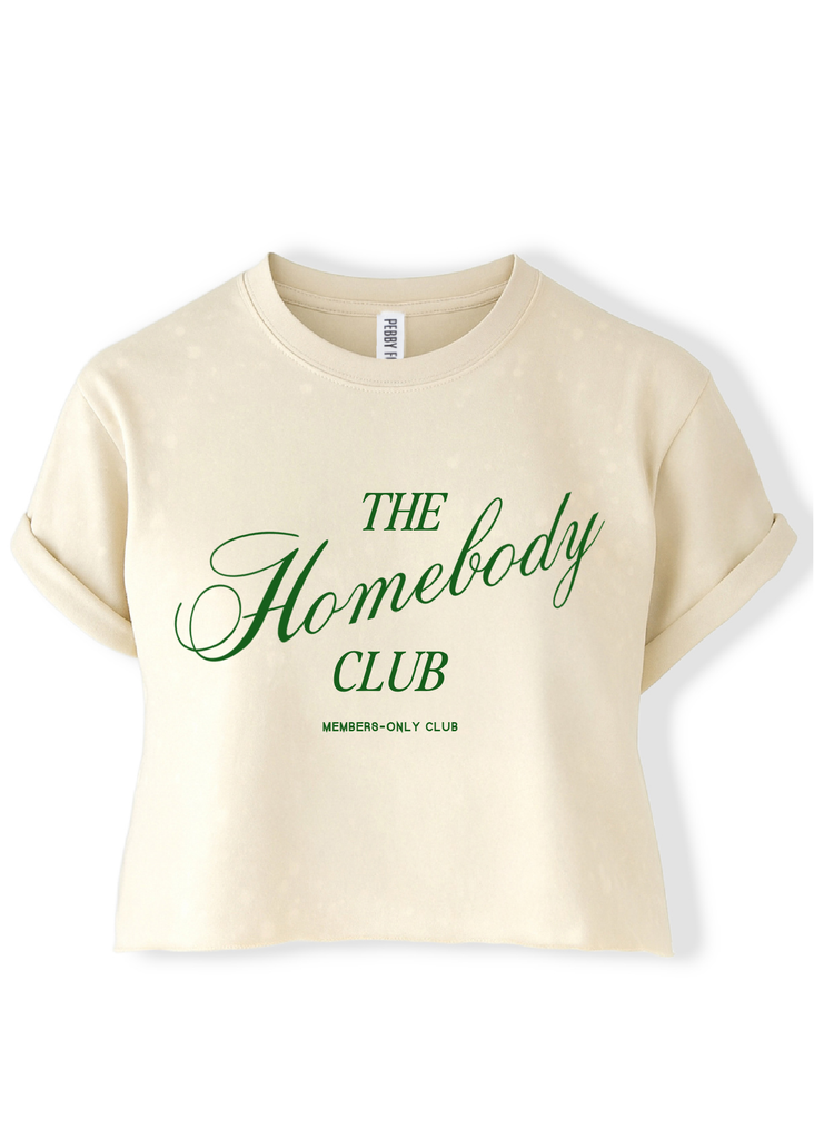 pebby forevee Side Slit Tee CROPPED HOMEBODY CLUB GRAPHIC TEE