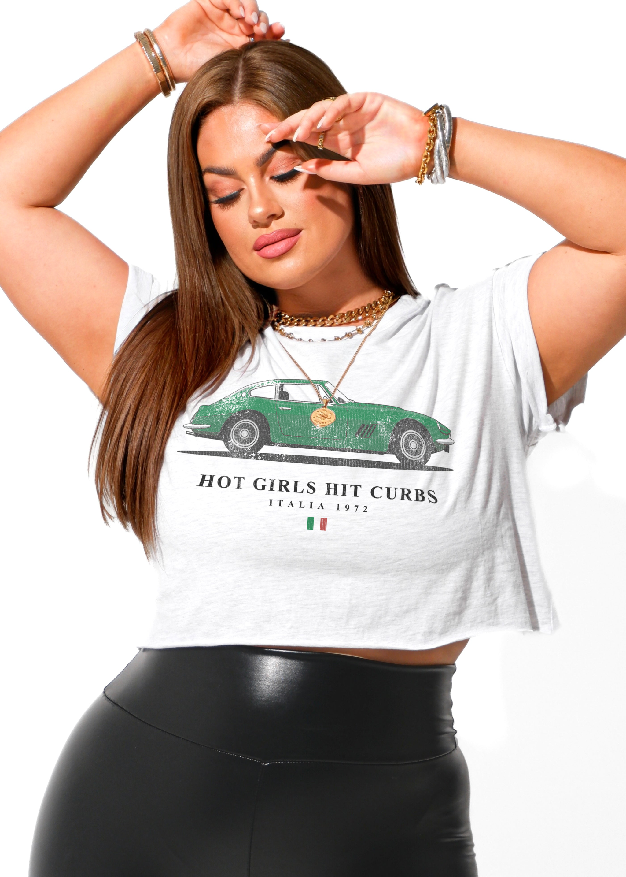 CROPPED HOT GIRLS HIT CURBS GRAPHIC TEE – Pebby Forevee