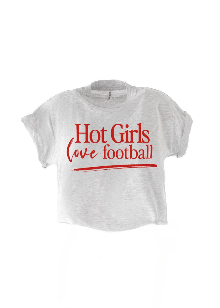 pebby forevee Side Slit Tee CROPPED HOT GIRLS LOVE FOOTBALL GRAPHIC TEE