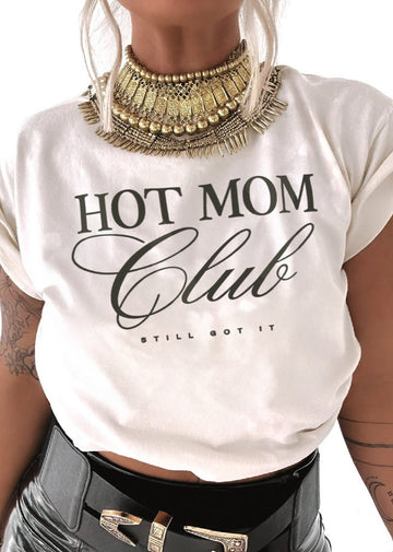 pebby forevee Side Slit Tee CROPPED HOT MOM CLUB BLEACHED OUT GRAPHIC TEE