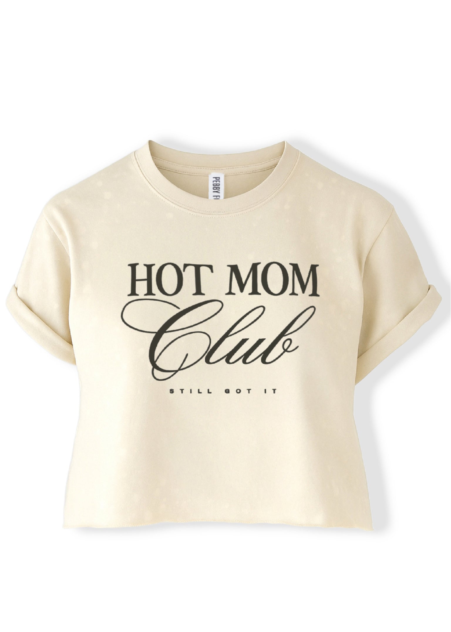 CROPPED HOT MOM CLUB BLEACHED OUT GRAPHIC TEE – Pebby Forevee
