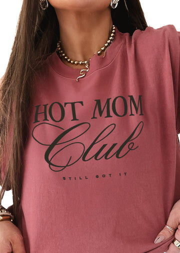 pebby forevee Side Slit Tee CROPPED HOT MOM CLUB GRAPHIC TEE