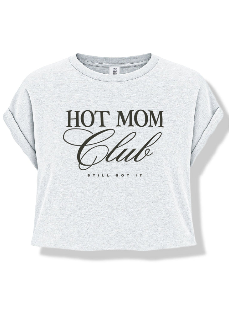 pebby forevee Side Slit Tee CROPPED HOT MOM CLUB GRAPHIC TEE