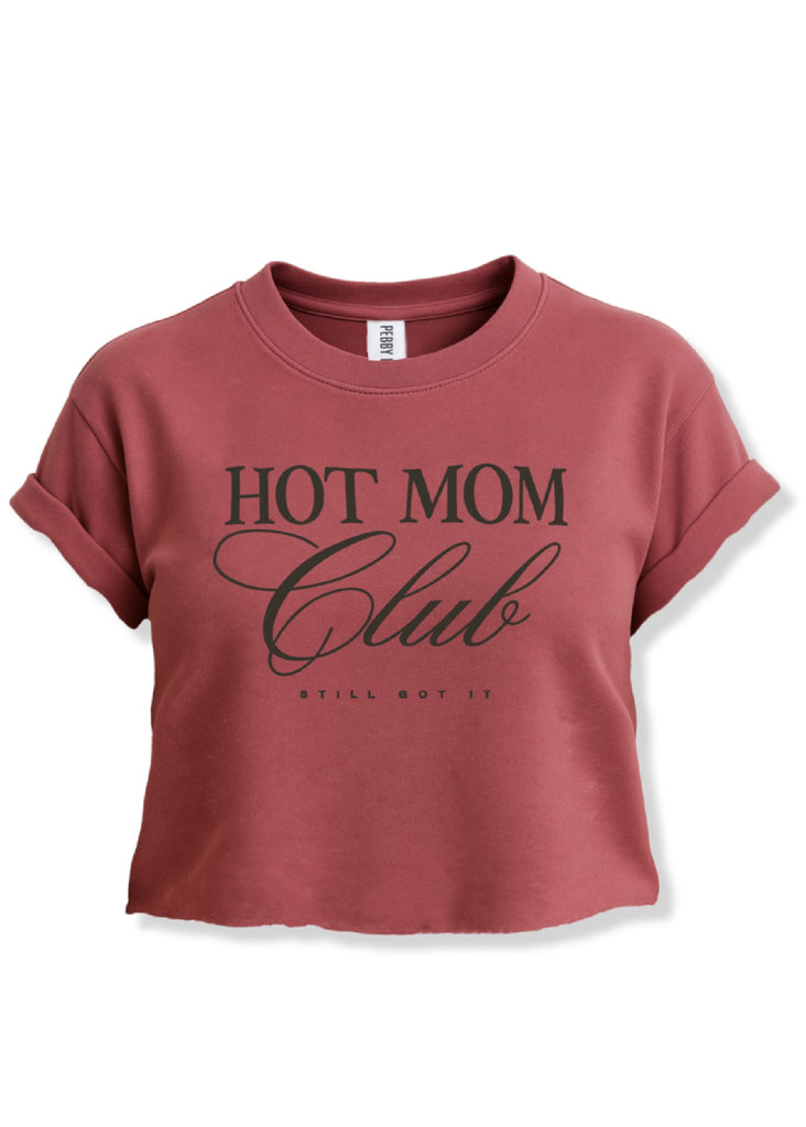pebby forevee Side Slit Tee CROPPED HOT MOM CLUB GRAPHIC TEE