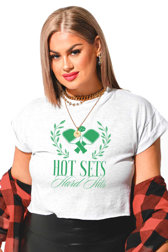 pebby forevee Side Slit Tee CROPPED HOT SETS, HARD HITS GRAPHIC TEE