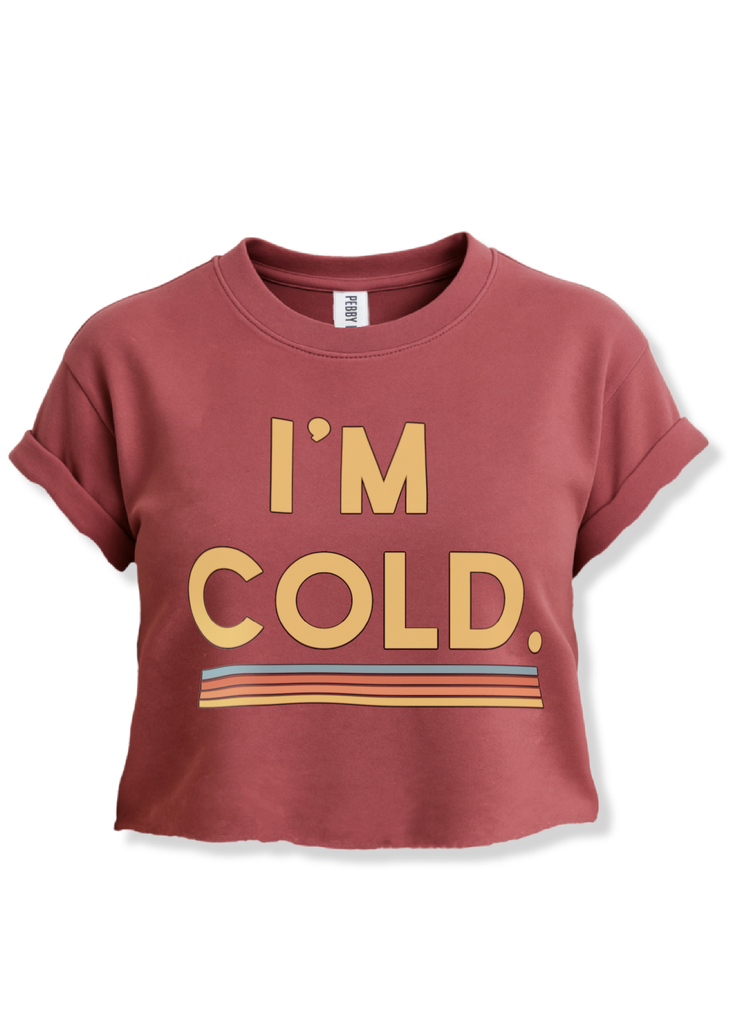 pebby forevee Side Slit Tee CROPPED I'M COLD GRAPHIC TEE