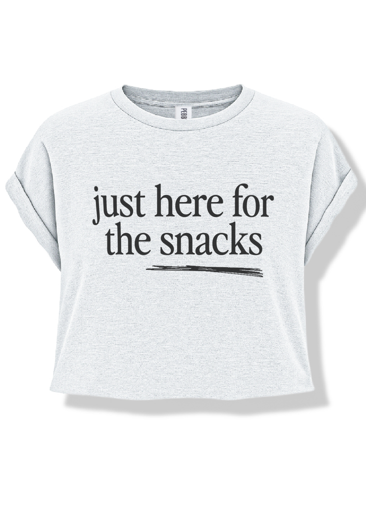 pebby forevee Side Slit Tee CROPPED JUST HERE FOR THE SNACKS GRAPHIC TEE