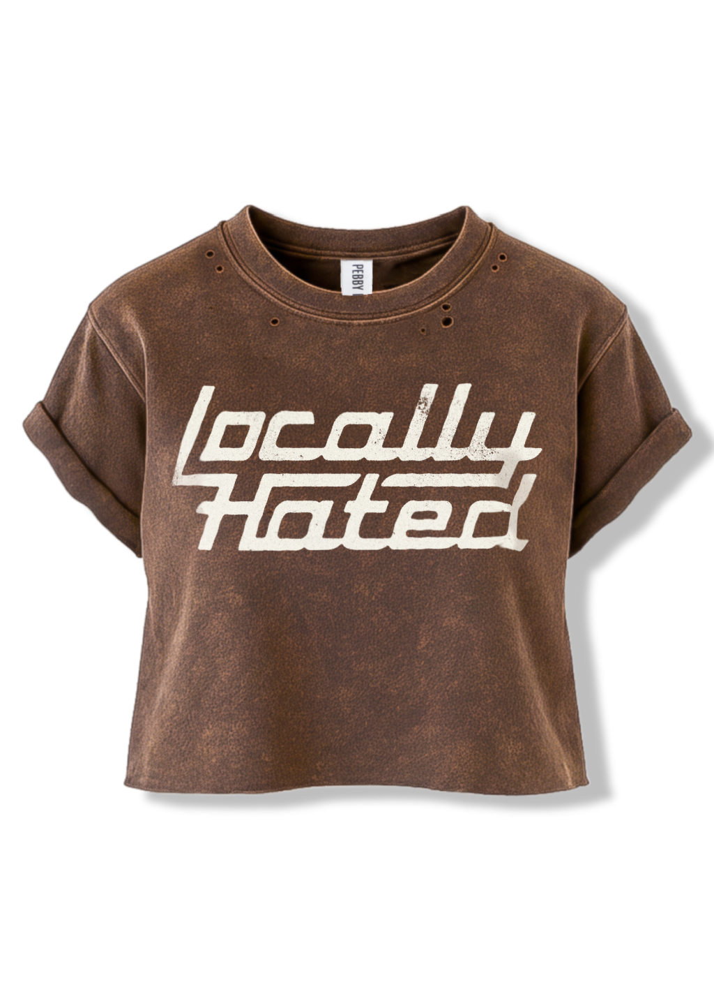 CROPPED LOCALLY HATED DESTRUCTED GRAPHIC TEE – Pebby Forevee