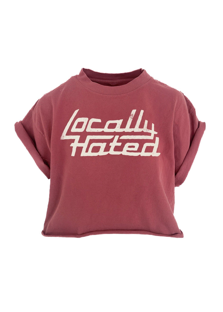 pebby forevee Side Slit Tee CROPPED LOCALLY HATED GRAPHIC TEE