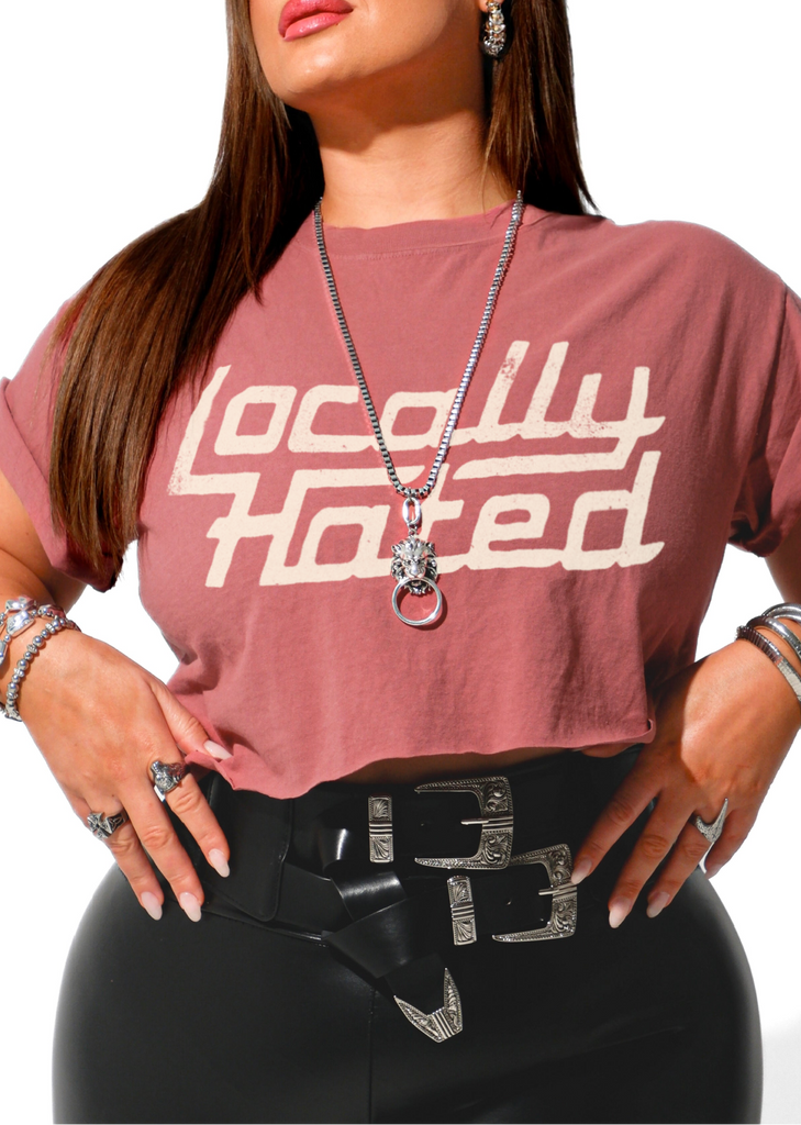 pebby forevee Side Slit Tee CROPPED LOCALLY HATED GRAPHIC TEE