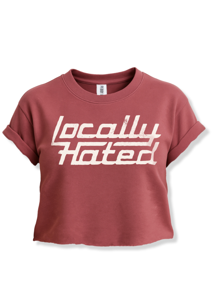 pebby forevee Side Slit Tee CROPPED LOCALLY HATED GRAPHIC TEE